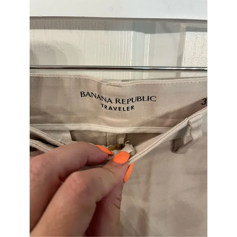 Banana Republic Traveler Putty Slim Fit Chino Pants sz 36X30 EUC